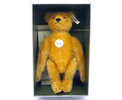 Steiff Somersault Teddy replica Bear (Purzelbar-1909 replica), gold mohair bear, 1990, white tag 406553 (some discolouring to