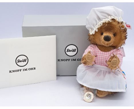 Steiff Mrs Tiggy-Winkle, white tag 690259, LE 1849/5000, 2017, with swing label (detached), certificate, pin badge, Near Mint
