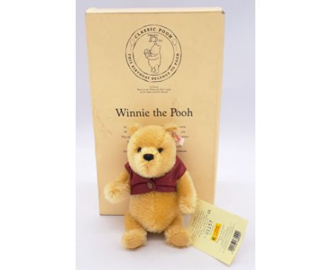 Steiff Classic Pooh 70th Anniversary Winnie The Pooh, white tag 680090, limited to year of production 2001, swing label, spot