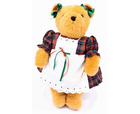 Dean's Rag Book (UK) Lakeland Bears vintage teddy bear, blonde plush, plastic eyes, fully jointed, original clothing, MISSING