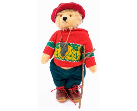 H.M. Bears (UK) Lakeland Bears The Westmorland Green Slate vintage teddy bear, LE 36, oatmeal mohair, glass eyes, wooden join