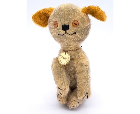 Teddy Bears of Witney Raggity dog, LE 40, with chest tag, mohair, no certificate, Excellent Plus, canvas bag, 7.5"/19cm (seat