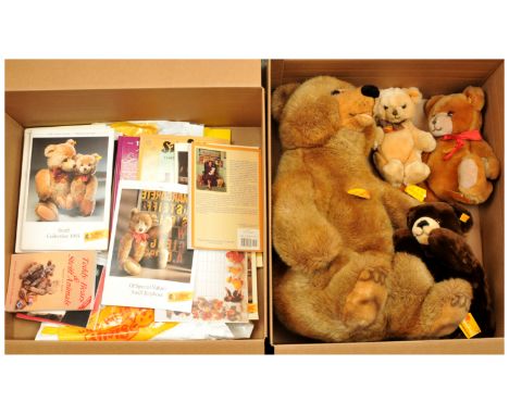 Steiff assortment of bears, plus collection of teddy bear-related books; including Molly Braunbar, yellow tag 0345/60, 23"/59