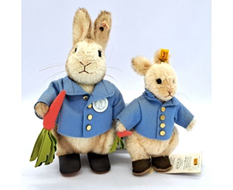 Steiff Beatrix Potter Peter Rabbit pair: (1) Steiff Beatrix Potter Peter Rabbit, 100 Years Anniversary Edition, white tag 354
