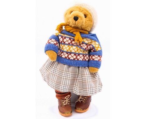 Little Folk Lakeland Bears (UK) vintage teddy bear, Haweswater Honey plush, plastic eyes, fully jointed, original clothing, M