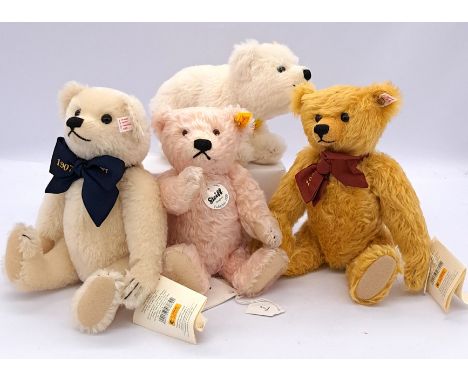 Steiff collection of four limited edition teddy bears: (1) Steiff A Million Hugs, white mohair, white tag 038778, LE 3000, 20