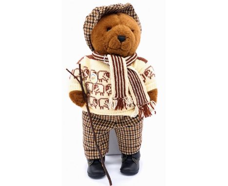 Little Folk Lakeland Bears (UK) vintage teddy bear, Grizedale Forest brown plush, plastic eyes, fully jointed, original cloth