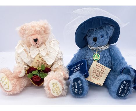 Hermann-Spielwaren pair of Royal Memorial teddy bears, including: Diana Memorial Bear, LE 20/500, with silver, zirconia and r