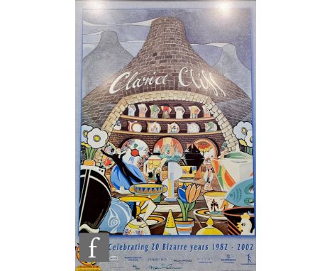 A collection of later 20th Century framed posters and prints relating to Clarice Cliff to include Clarice Cliff Collectors Cl