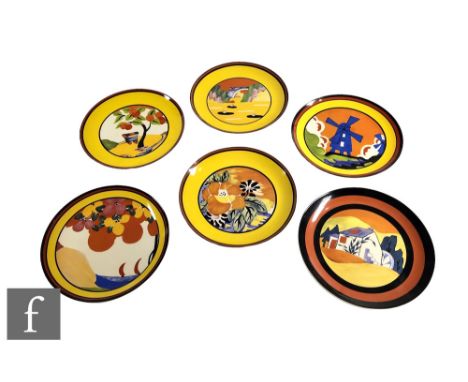 A collection of limited edition Wedgwood Clarice Cliff Applique Series plates, to include 'Lugano', 'Eden', 'Palermo', 'Windm