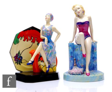 Two Kevin Francis figures, to include 'Tea With Clarice Cliff' limited edition No. 562/2000, height 23cm, and 'Marilyn Monroe
