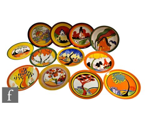 A Wedgwood Clarice Cliff 'Orange Erin' 'Best Love Landscapes' plate, No. 1851 of 9500, sold with box, together with Living La