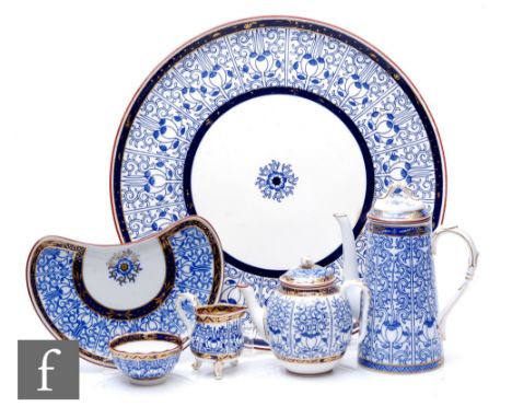 A collection of 19th Century Royal Worcester 'Royal Lily' pattern items, to include teapot, coffee pot, milk jug, teabowl, ki