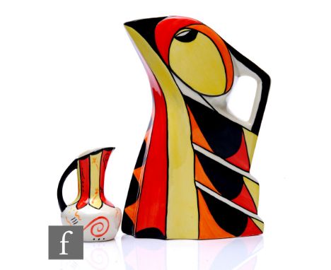 An Art Deco Lorna Bailey For Old Ellgreave Pottery pitcher, limited edition number 16/150, height 22cm, and a smaller 'Twenty