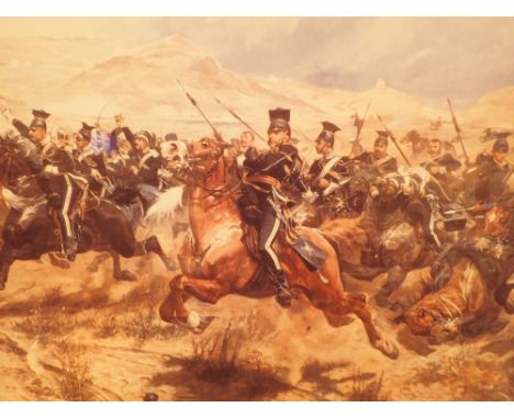 Large Charge of the Light Brigade R Caton Woodville print 75 x 44 cm CONDITION REPORT: This lot is a modern print.