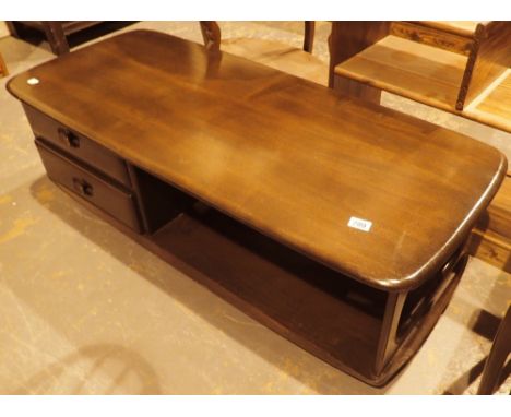 Ercol ash coffee table with two drawers 125 x 55 x 42 cm 