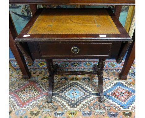 Two reproduction 'drop flap' miniature sofa tables.