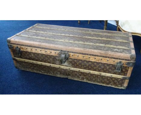 A Vintage Louis Vuitton steamer trunk, 34cm x 110cm x 54cm.