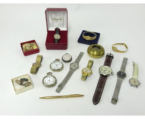 Assortment of various gents and other wrist and pocket watches including Montine Swiss Incabloc watch, small vintage ladies a