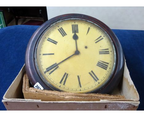 A Victorian dial clock, diameter 40cm (faults) together with a some longcase clock movements, other clock parts etc (barn con