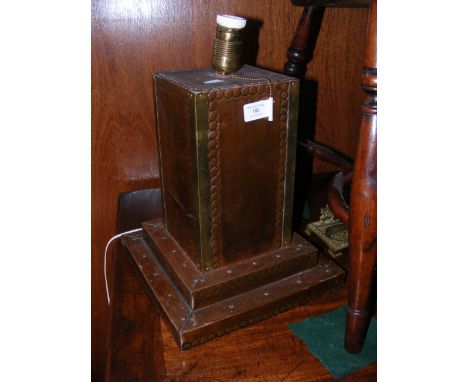 An Art Deco hammered copper table lamp - 34cm highCONDITION REPORTgood condition