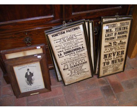 A quantity of antique Victorian theatre posters - framed and glazed CONDITION REPORT We have attached a number of additional 