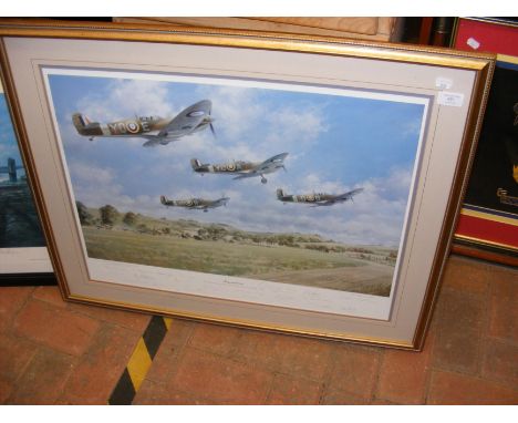 A John Young official Douglas Bader 60th Anniversary Limited Edition print - 'Inspiration', signed by assorted Pilots