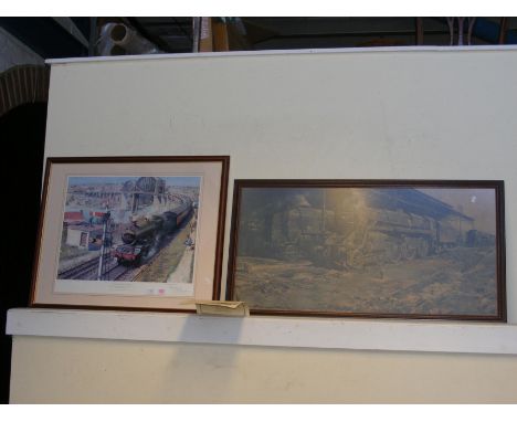 A Limited Edition Terence Cuneo print No. 549/850 entitled 'Cornish Riviera Express, together with one other train picture