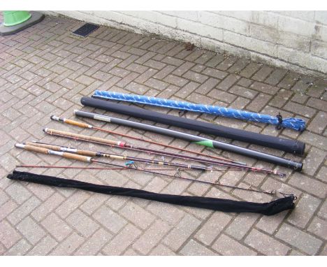 Vintage fishing rods including Daiwa 