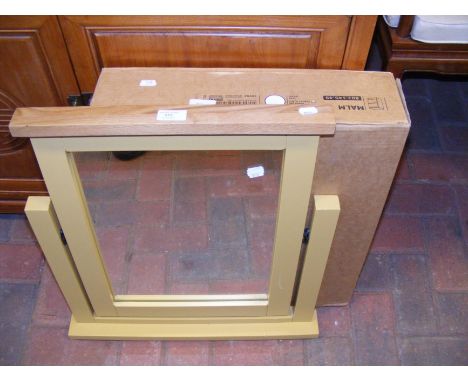 An Ikea Malm 802.145.49 bedside, together with mustard yellow swing mirror 