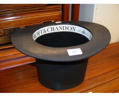 A vintage Moet & Chandon champagne bucket - in the form of a top hat 