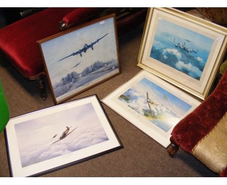 A First Edition print - 'Spitfire' by ROBERT TAYLOR - signed by Group Captain Sir Douglas Bader and Vice-Marshal Johnnie John