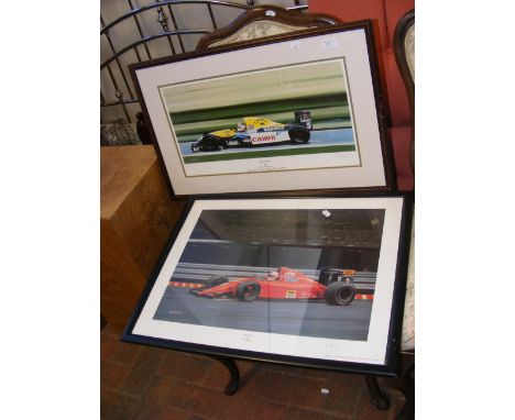 A Limited Edition No. 411/500 Ivan Berryman print of race car - 'Flying Colours', together with one other
