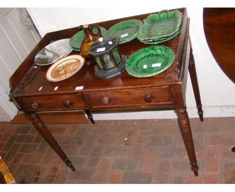 An antique two drawer side table