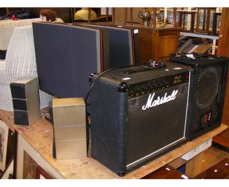 A Carlsbro PM12 Graphic Equalizer, together with Marshall Base Combo Amplifier 