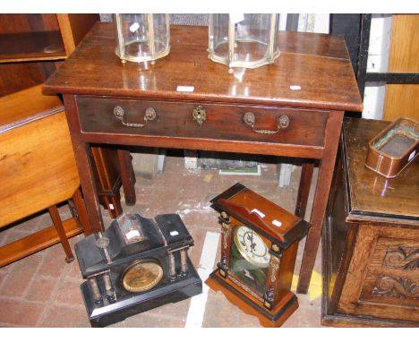 An antique single drawer side table - width 76cm