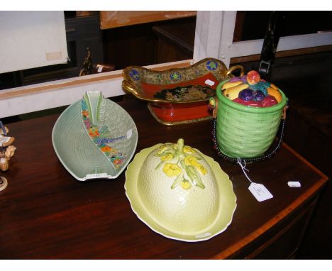 A Carlton ware two handled tazza, together with three other pieces of Carlton ware 