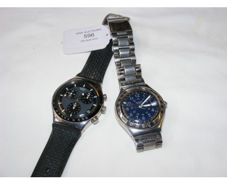 A gents Chronometer Swatch watch, together with one other Swatch watch
