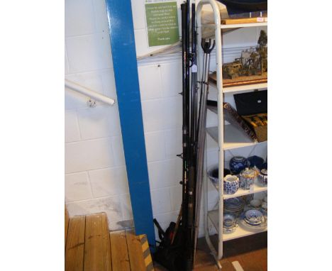 Assorted fishing rods and related items 