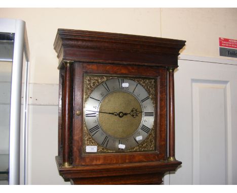 An early oak cased 30 hour Grandfather clock by Samuel Barnes, Oundle