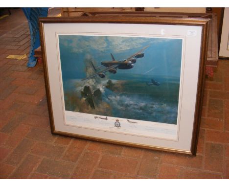 A Limited Edition No. 825/850 Frank Wootton print entitled 'The Damn Busters', signed by the Pilots