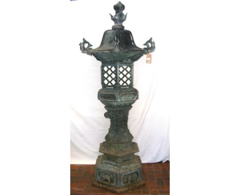 An impressive Chinese antique 'temple' lantern, purchased in the 1940's from a Chinese seller in Beverly Hills, Los Angeles -