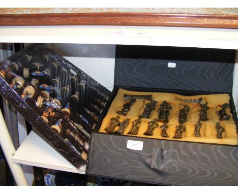 An American Civil War style chess set, together with one other chess set 