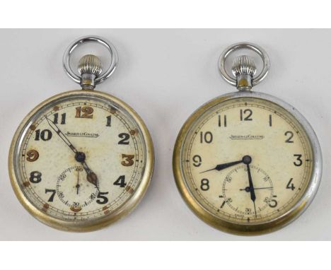JAEGER-LECOULTRE; a WWII military issue General Service Trade Pattern open face pocket watch, the white enamel dial set with 