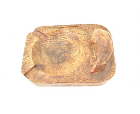 ROBERT 'MOUSEMAN' THOMPSON OF KILBURN; a carved oak ashtray, with signature mouse, 10 x 7.5cm.