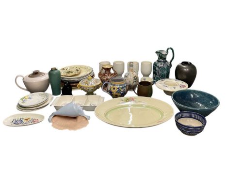 A quantity of sundry ceramics including Poole, Clarice Cliff, Susie Cooper, Carlton ware, etc.