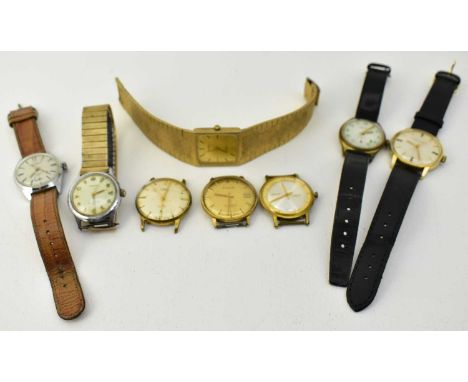 Eight various gentleman's wristwatches including Kienzle, Girard-Perregaux, Boon, Sekonda, and three watch heads comprising G