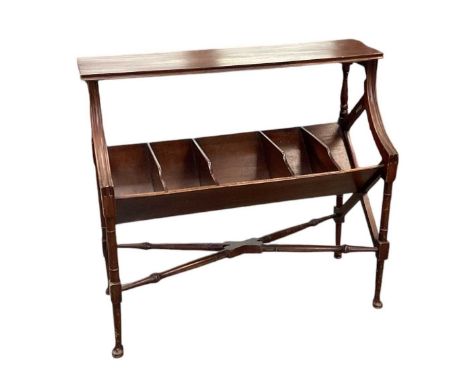 A reproduction mahogany Regency style book trough, width 93cm.