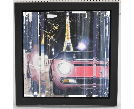 † KRIS HARDY; oil on canvas, 'Miura in Paris', signed lower right, 71 x 71cm, framed.