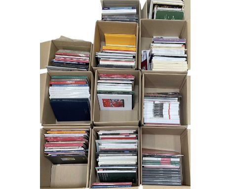Eleven boxes of auction catalogues, mainly from book and manuscript auctions including Sotheby's, Christie's, Bonhams, etc.